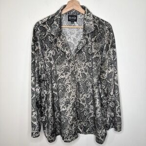 Snoop Dogg‎ Supply Velvet Shirt Men's 2X Sleep Pajama Casual Black Bandana Smoke